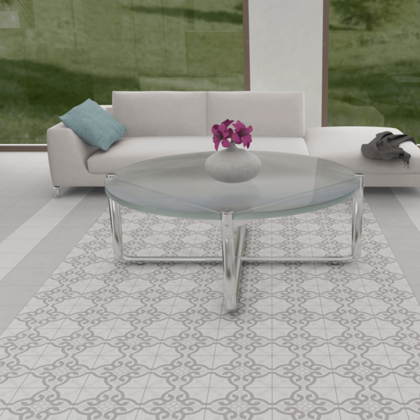 Carrelage carré décoratif en grès émaillé
