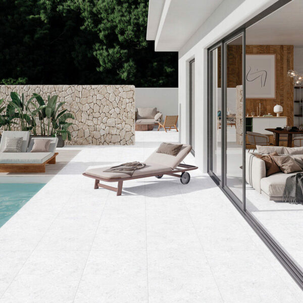 Carrelage effet pierre corallienne