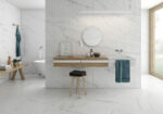 Carrelage effet marbre blanc grand format