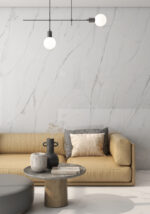 Carrelage effet marbre blanc grand format