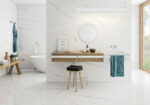 Carrelage effet marbre blanc grand format