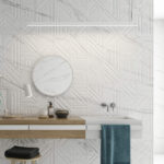 Carrelage effet marbre blanc grand format