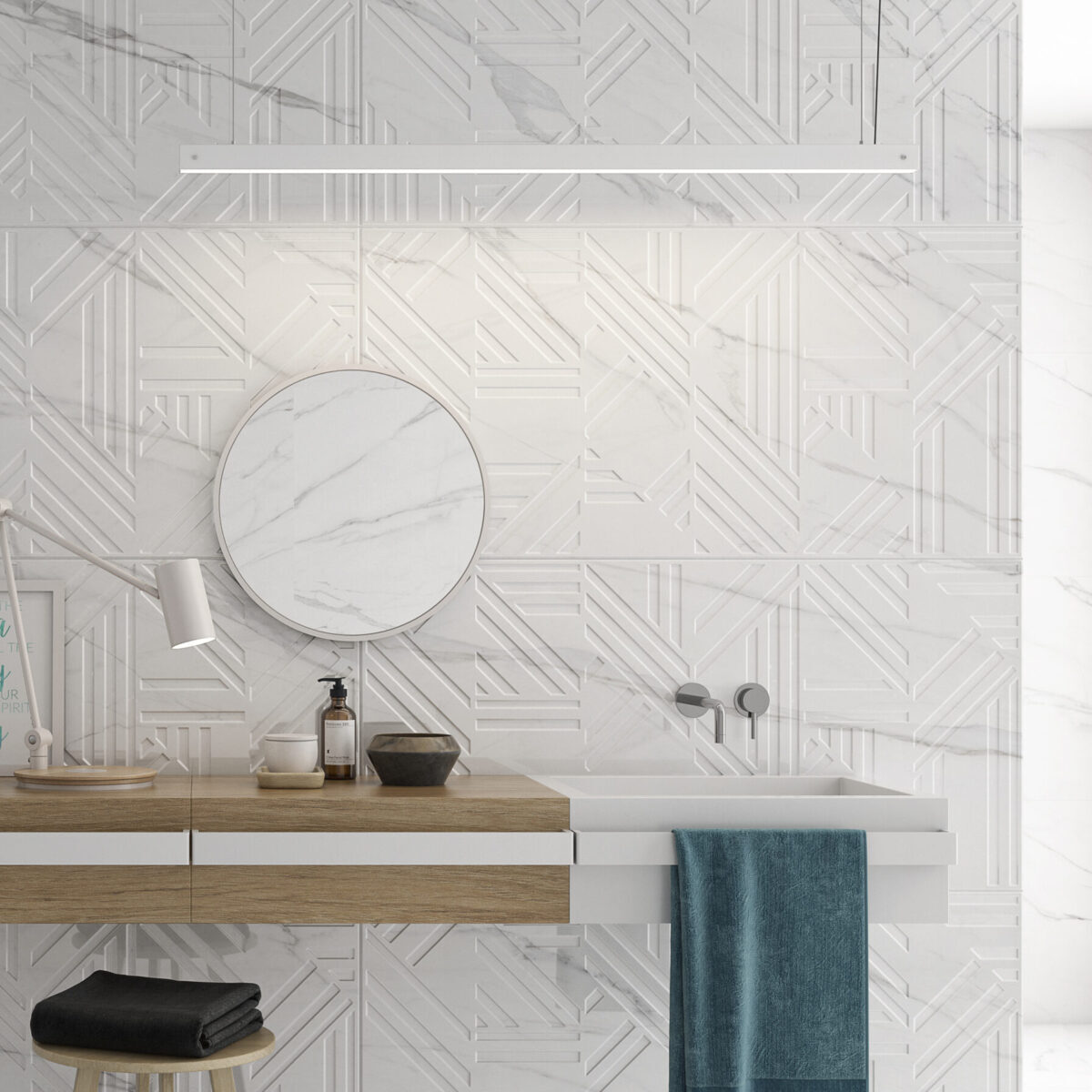 Carrelage effet marbre blanc grand format Carrelage effet marbre blanc grand format