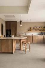 Sol vinyle effet bois beige