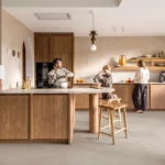 Sol vinyle effet bois beige