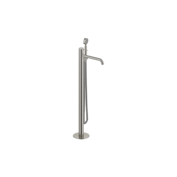 Robinetterie sur pied pour baignoire nickel brossé
