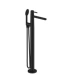 Robinetterie sur pied pour baignoire noir mat