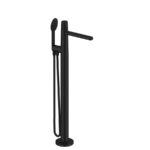 Robinetterie sur pied pour baignoire noir mat